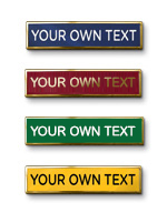 AP4 - Metal printed badge 1 line of your text