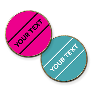 AP15- Metal printed badge - 1 line of your text