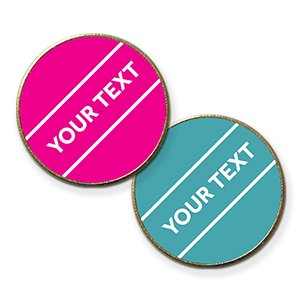 AP15- Metal printed badge - 1 line of your text