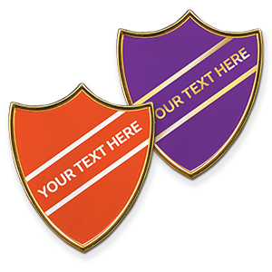 AP6 - Metal printed badge - 1 line of your text, 18 colours