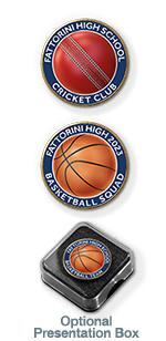 MP15 Team Sports badges + 2 lines of your text