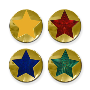 S12 - Enamel Star badge, 18 colours or 3 finishes