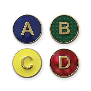 S2 - Enamel badge, 18 colours, Initials only