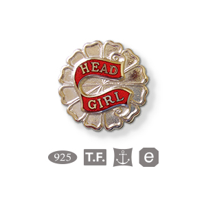 SS2 - Sterling silver Head Girl, Vitreous enamel, 17 colours