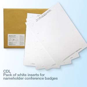 CDL - Pack of white inserts for nameholders