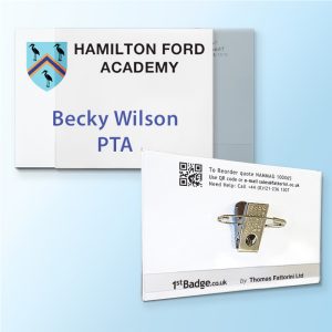 NAMCLIP - 100 Nameholder conference badges - CLIP fitting, 3 sizes