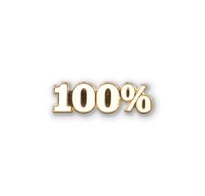Metal Pin badge - "100%"