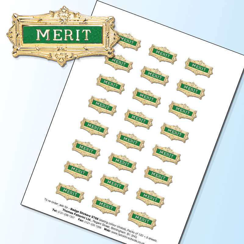 STS8 - Pack of 120, S8 style Merit Stickers, 4 colours
