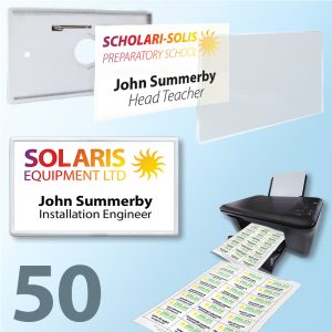 SNAP FIT, 50 Reusable badges, White
