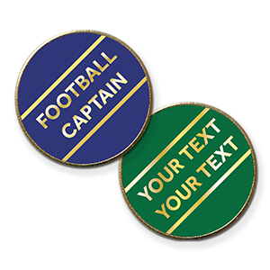 MP15- Metal printed badge - 2 lines of your text, Gold lettering