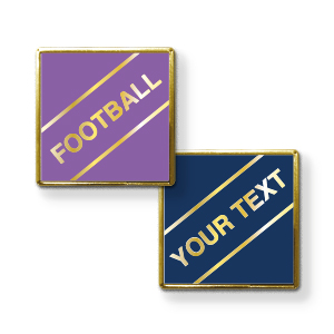 MP16 - Metal printed badge 1 line of your text, Gold lettering