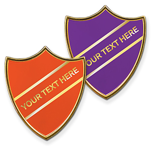 MP6 - Metal printed badge - 1 line of your text - Gold lettering