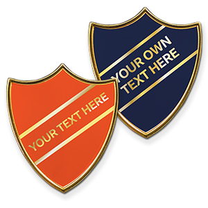 MP6 - Metallic Printed badge - 1 or 2 lines of your text - Gold lettering