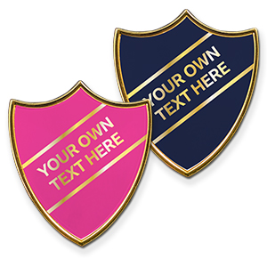 MP6 - Metal printed badge - 2 lines of your text - gold lettering