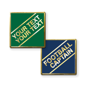MP16 - Metal printed badge - 2 lines of your text, gold lettering